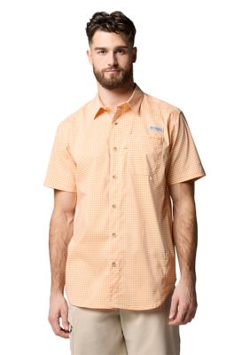Columbia Men's Harbor Peakâ¢ Short Sleeve Shirt, Orange, Small