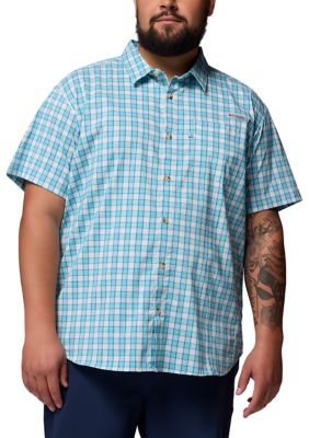 Columbia Men's Big & Tall Harbor Peakâ¢ Short Sleeve Shirt, Blue, 2XL Tall