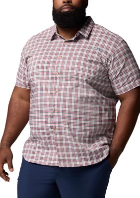 Columbia Men's Big & Tall Harbor Peakâ¢ Short Sleeve Shirt, Red, XL Tall