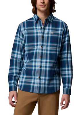 Columbia Men's Pitchstoneâ¢ Stretch Flannel Shirt, Navy Blue, Small