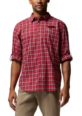 Columbia Men's CLG Harbor Peakâ¢ Long Sleeve Shirt, Red, Medium