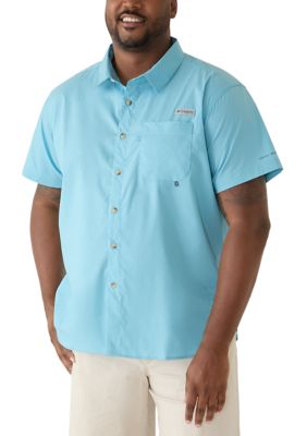 Columbia Men's Big & Tall PFG Harbor Peakâ¢ Short Sleeve Shirt, Blue, 4X