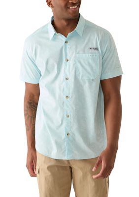 Columbia Men's PFG Harbor Peak Printed Short Sleeve Shirt, 2XL