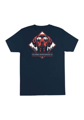 Columbia Men's Aviator Short Sleeve Graphic T-Shirt, Navy Blue, 2XL