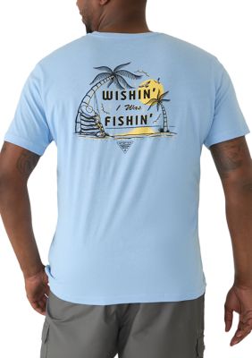 Columbia Men's Big & Tall Short Sleeve Wish Fish Graphic Shirt, White, 2XL Tall