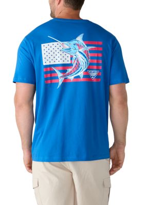 Columbia Men's Short Sleeve Liberta Graphic T-Shirt, Blue, 4XL