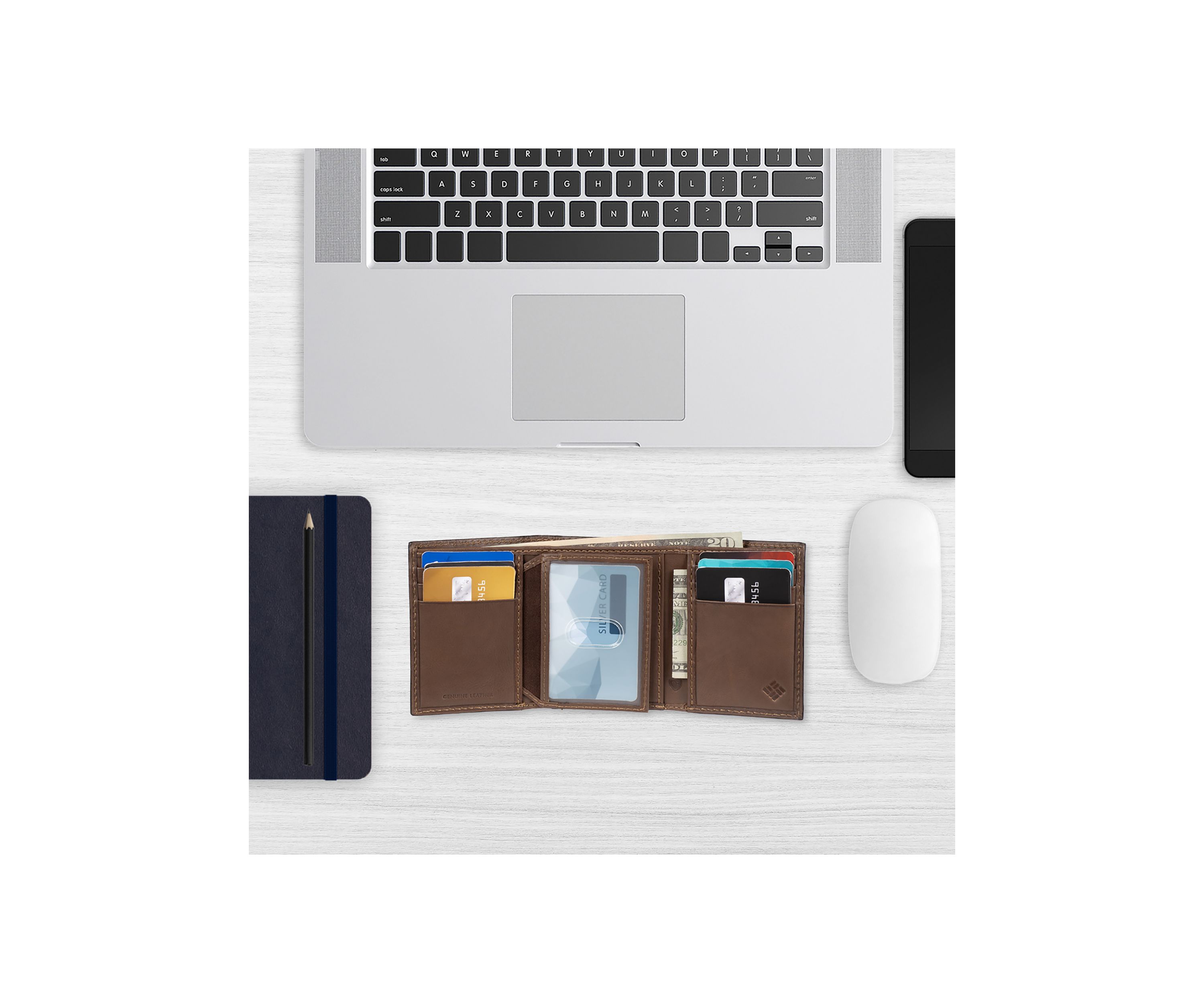 RFID Extra Capacity Trifold Wallet