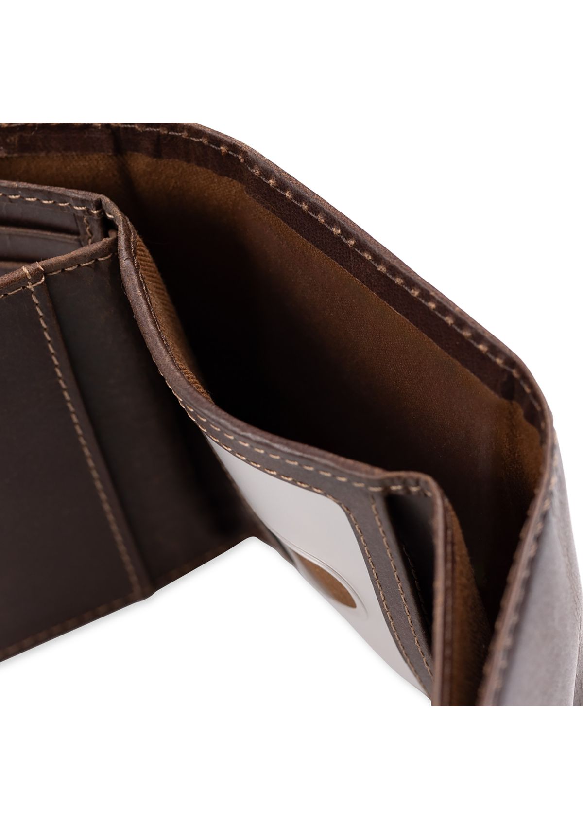 Leather Extra Capacity Trifold RFID Wallet 