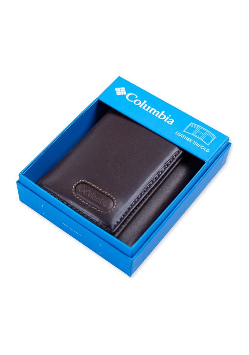 Leather Extra Capacity Trifold RFID Wallet 