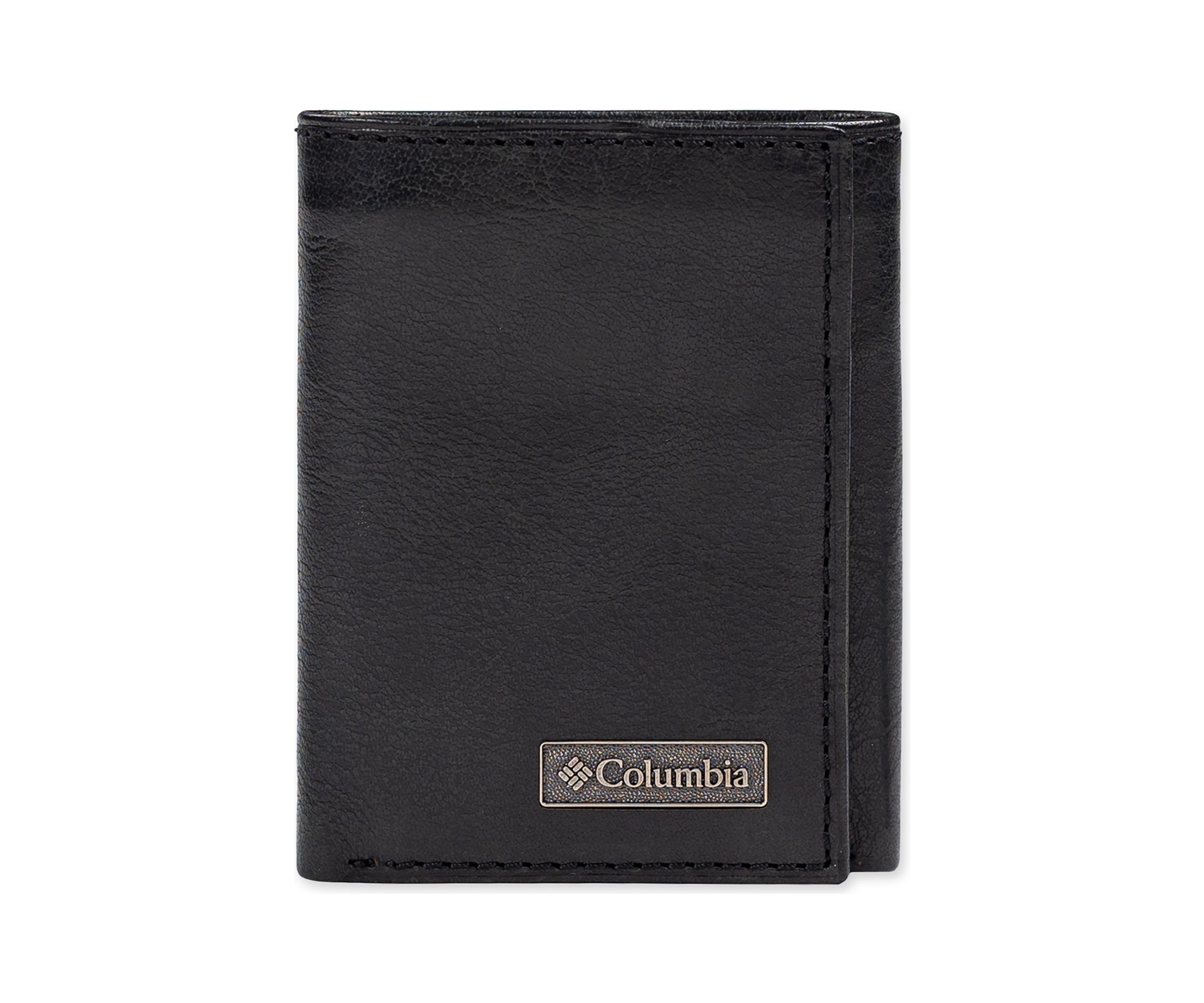 Leather RFID Trifold Wallet with Interior Zipper