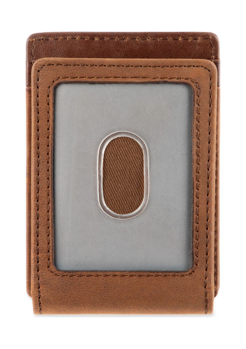 Leather Magnetic Front Pocket RFID Wallet