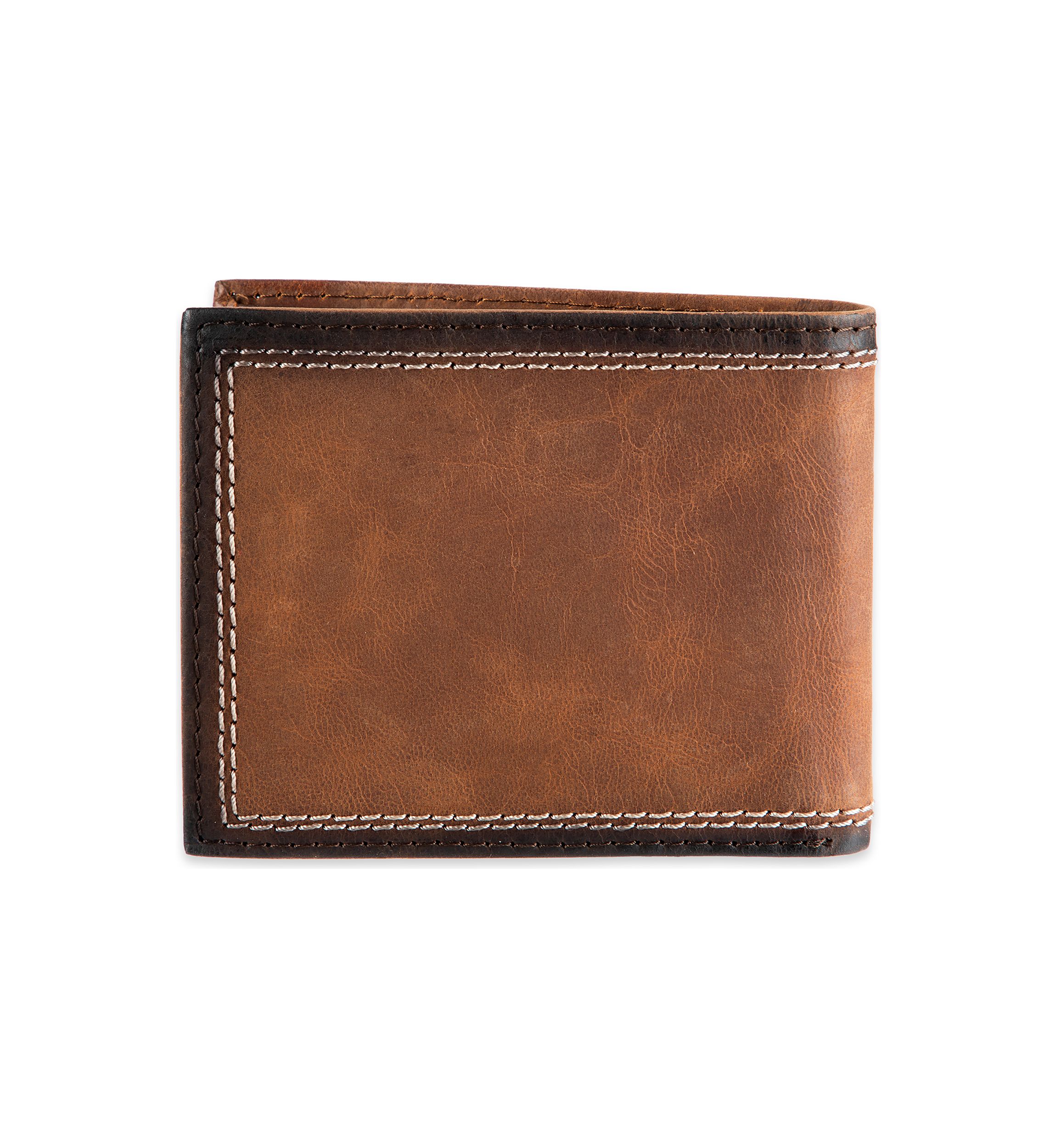 Leather Double Stitch Traveler RFID Wallet