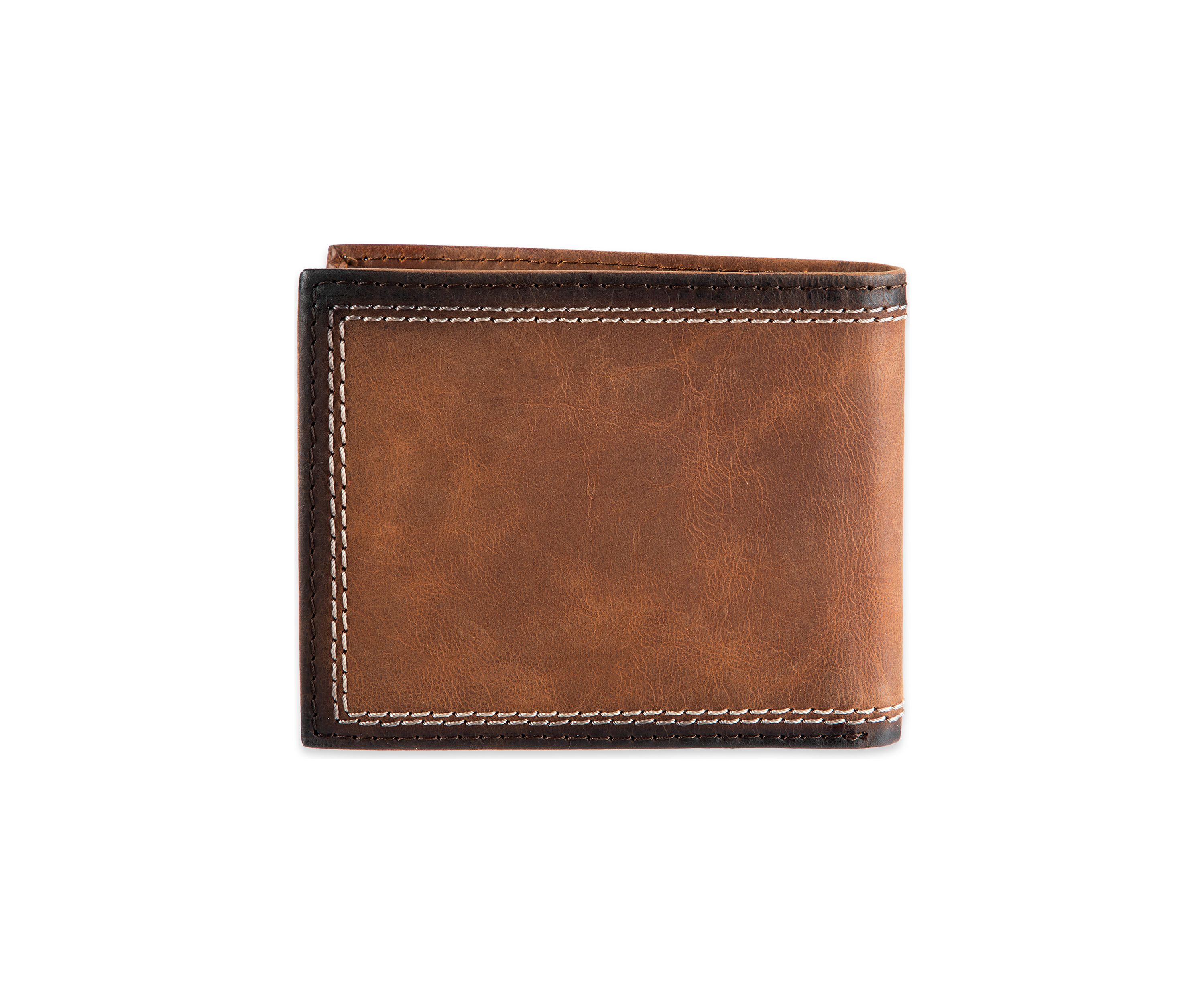 Leather Double Stitch Traveler RFID Wallet