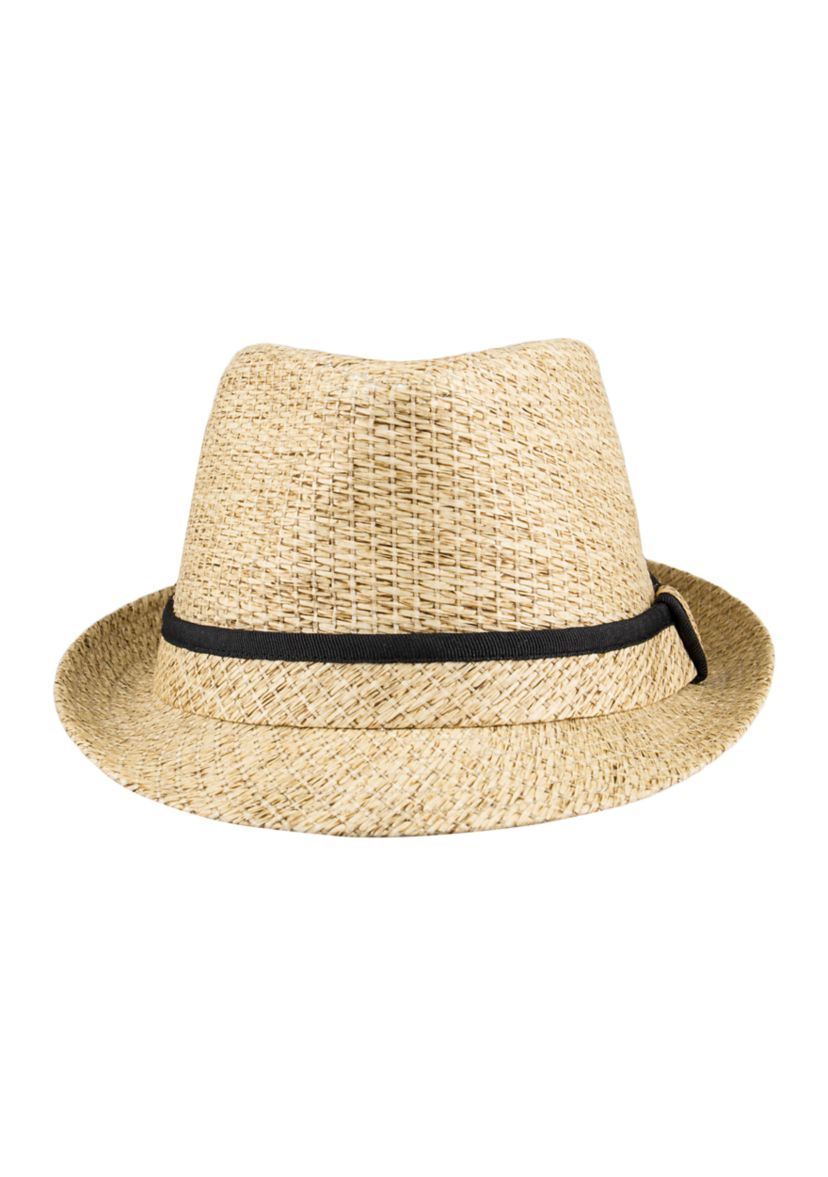 Straw Fedora with Self Band