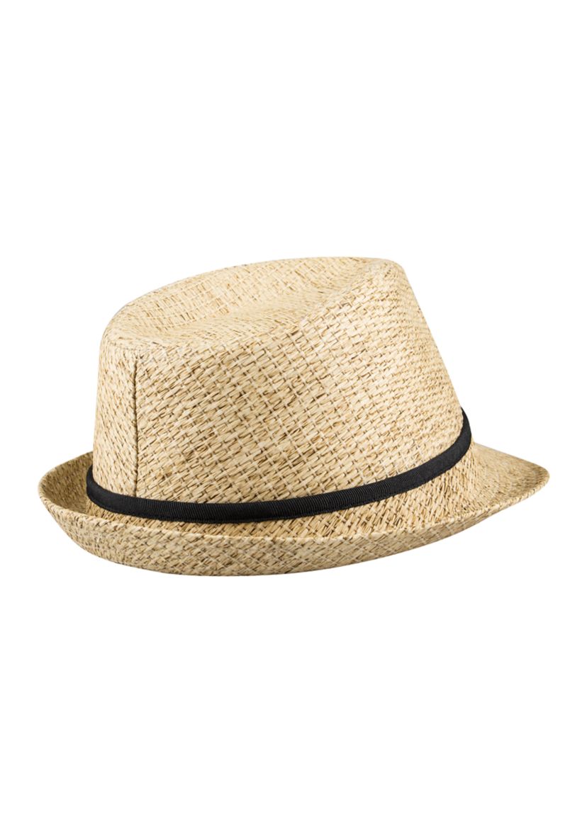 Straw Fedora with Self Band