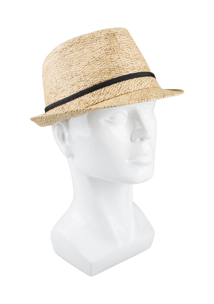Straw Fedora with Self Band