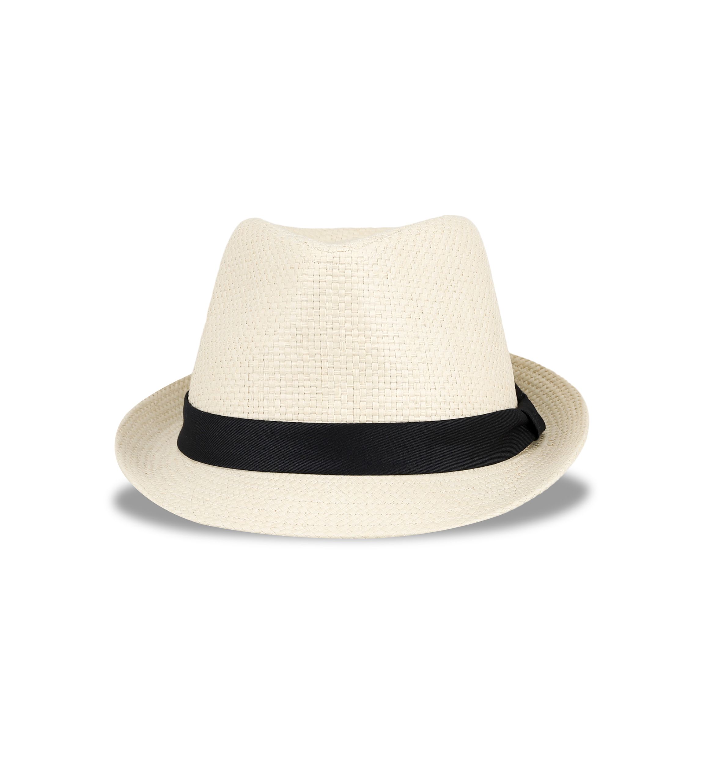 Textured Straw Fedora Hat