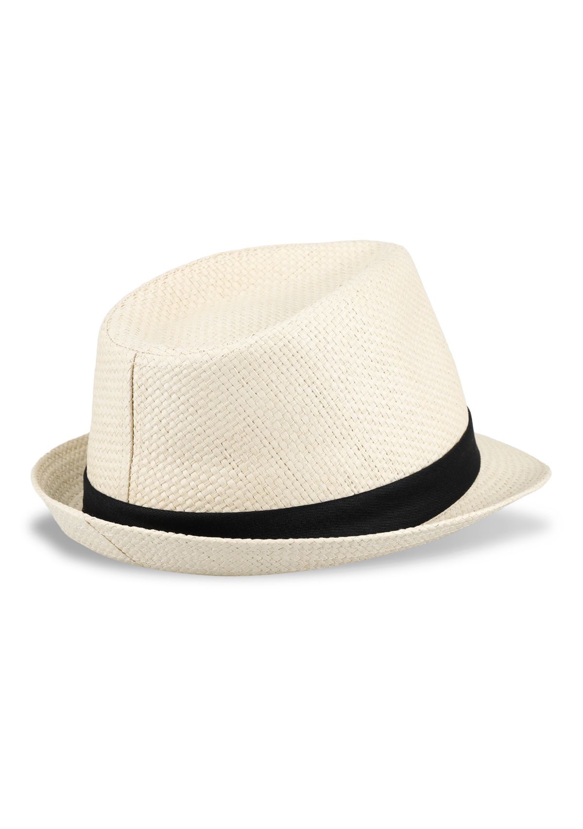 Textured Straw Fedora Hat