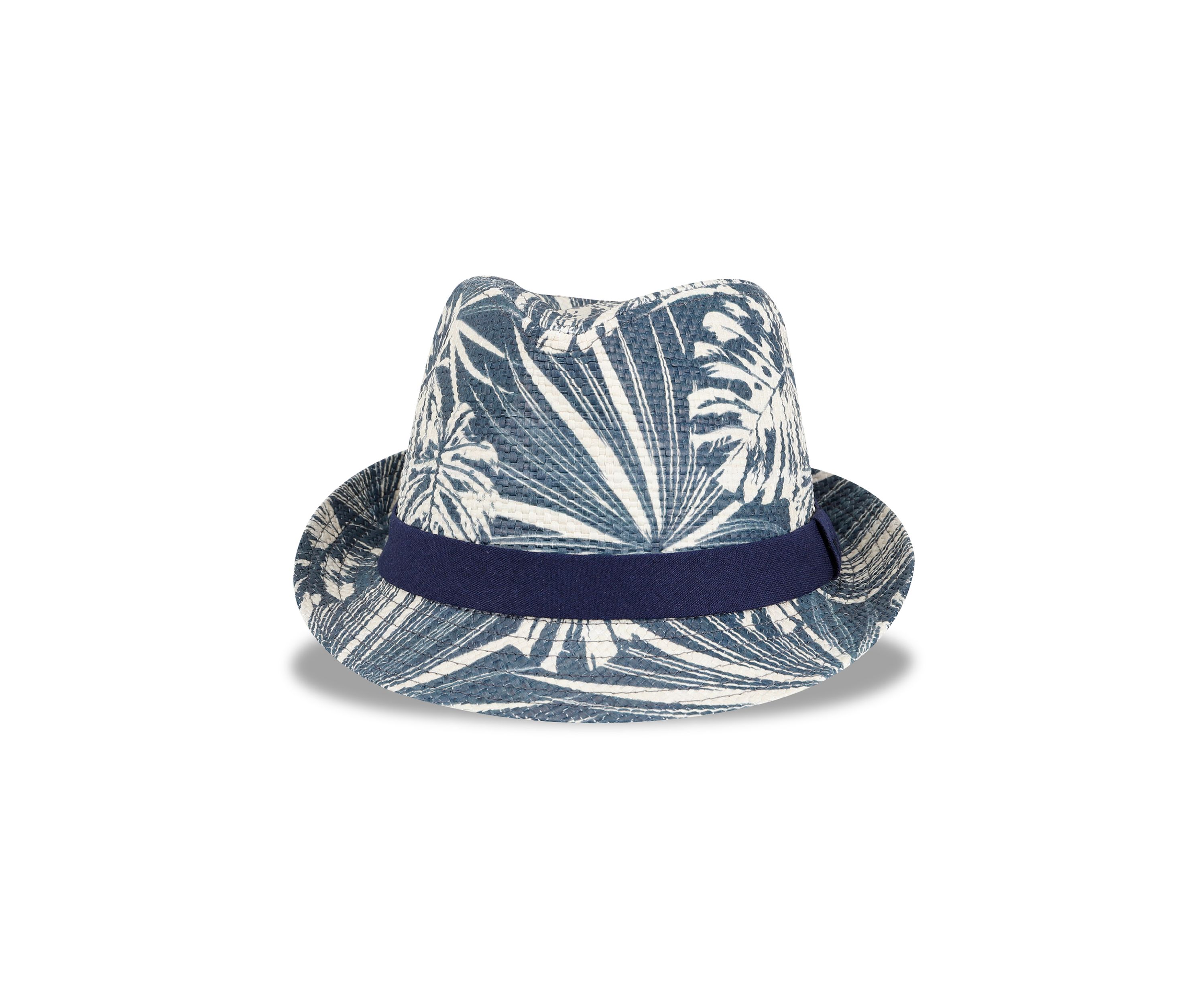 Tropical Printed Fedora with Twill Band