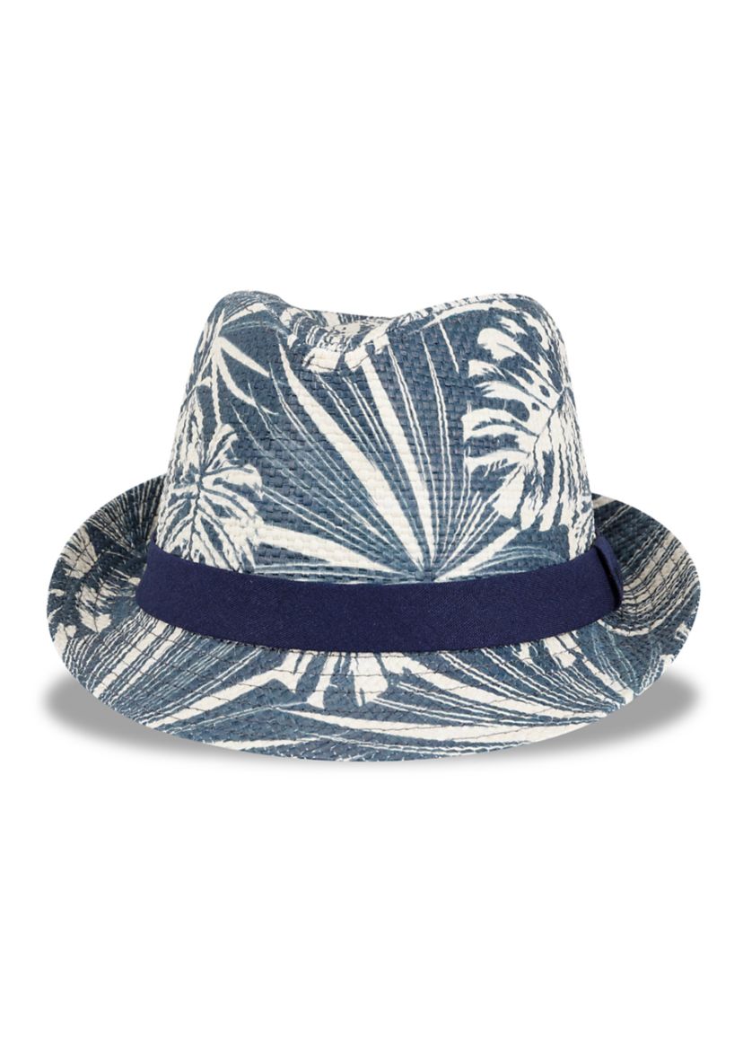 Tropical Printed Fedora with Twill Band