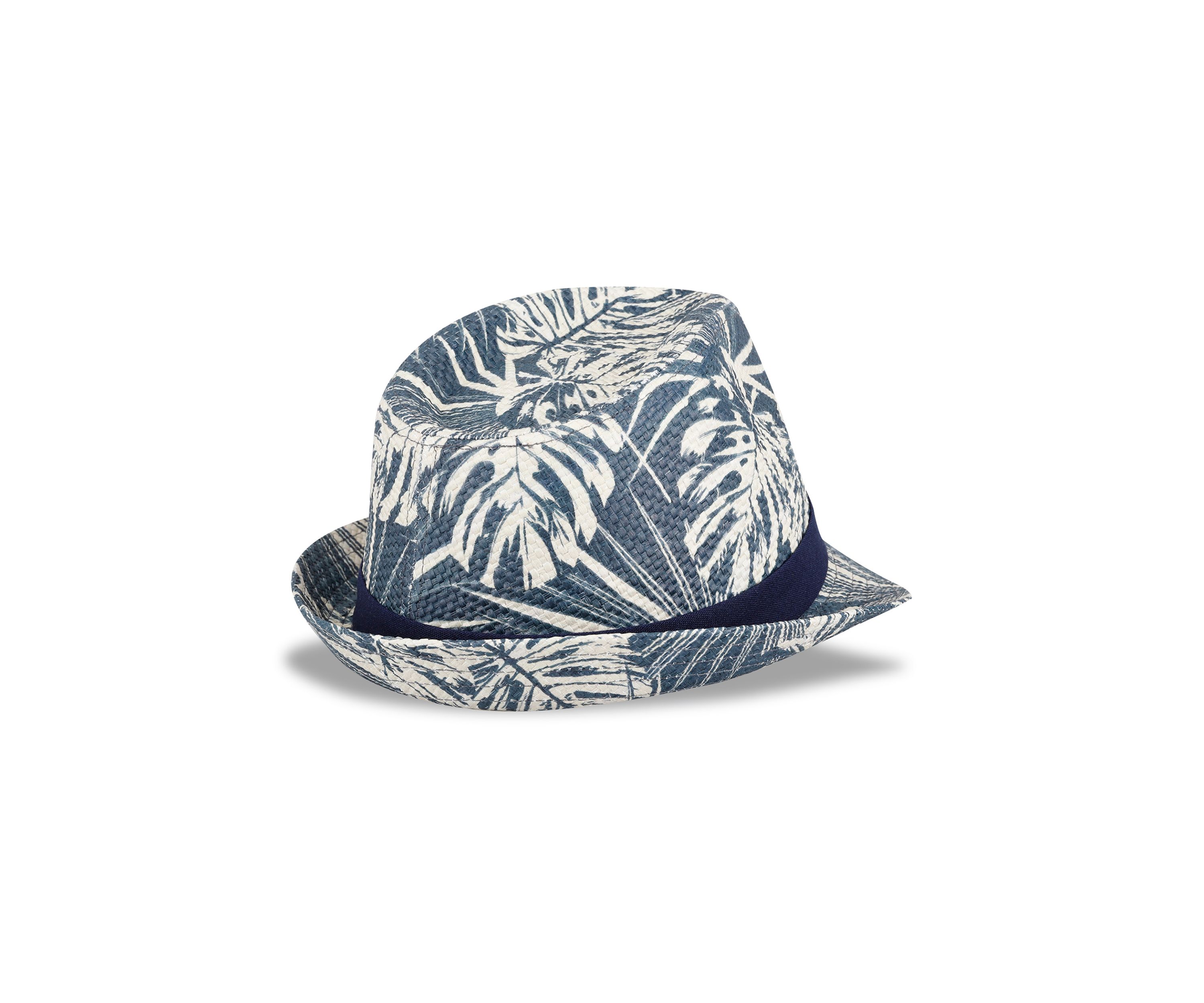 Tropical Printed Fedora with Twill Band