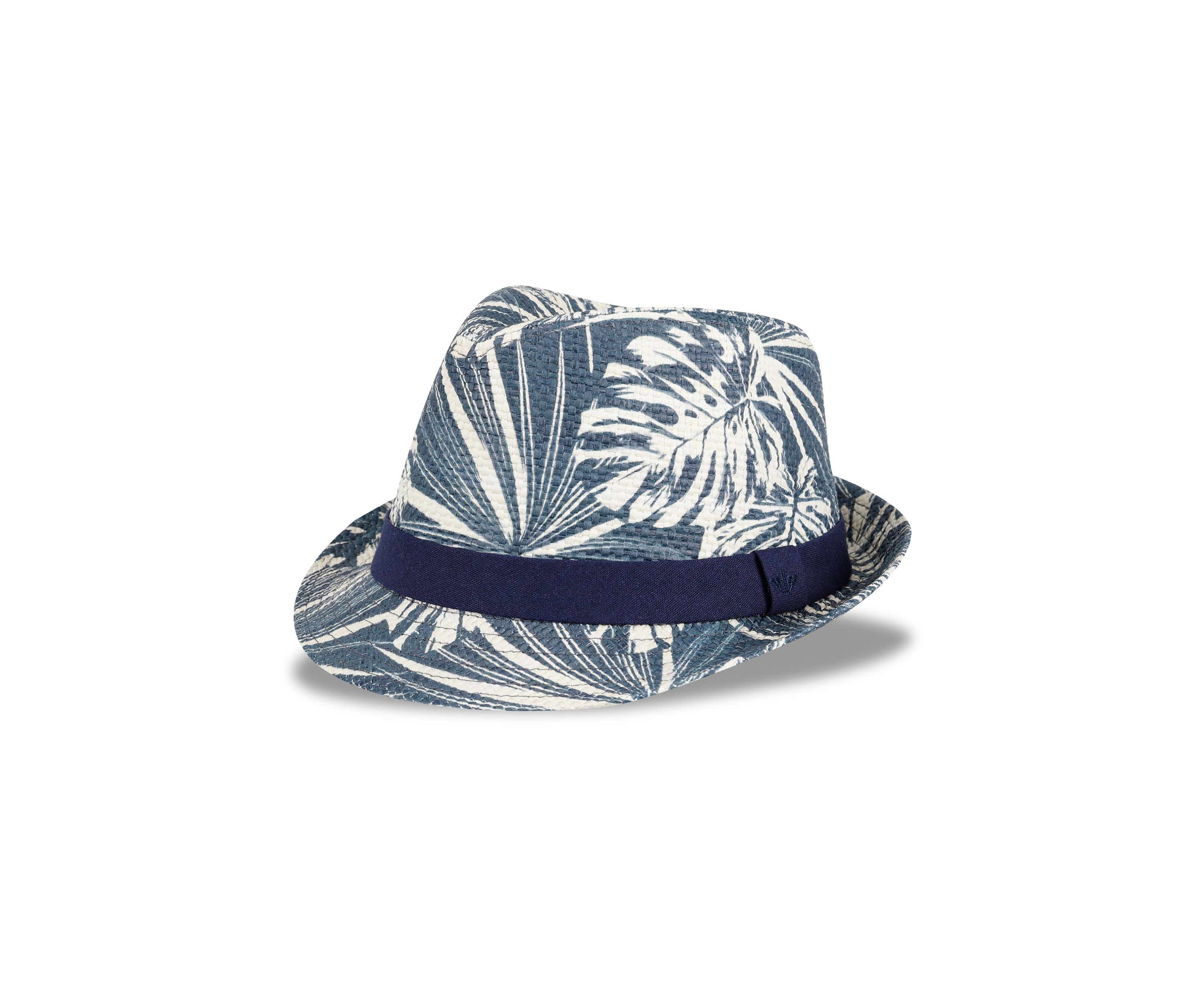Tropical Printed Fedora with Twill Band