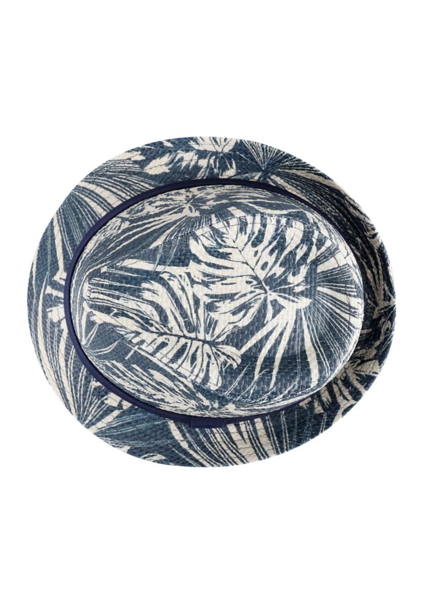 Tropical Printed Fedora with Twill Band