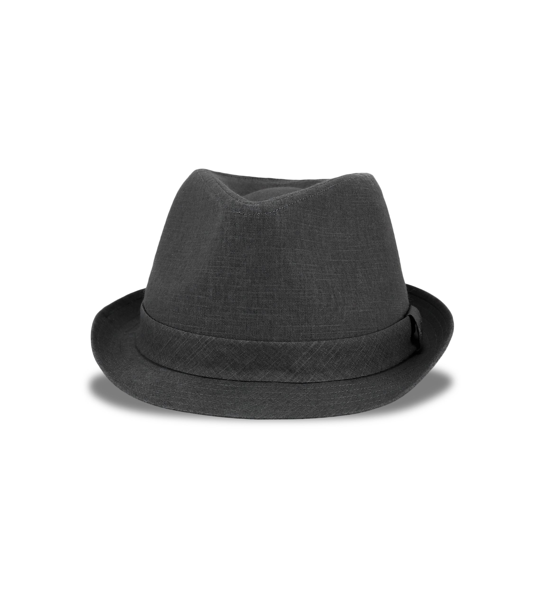 Linen Fedora Hat with Embroidered Logo