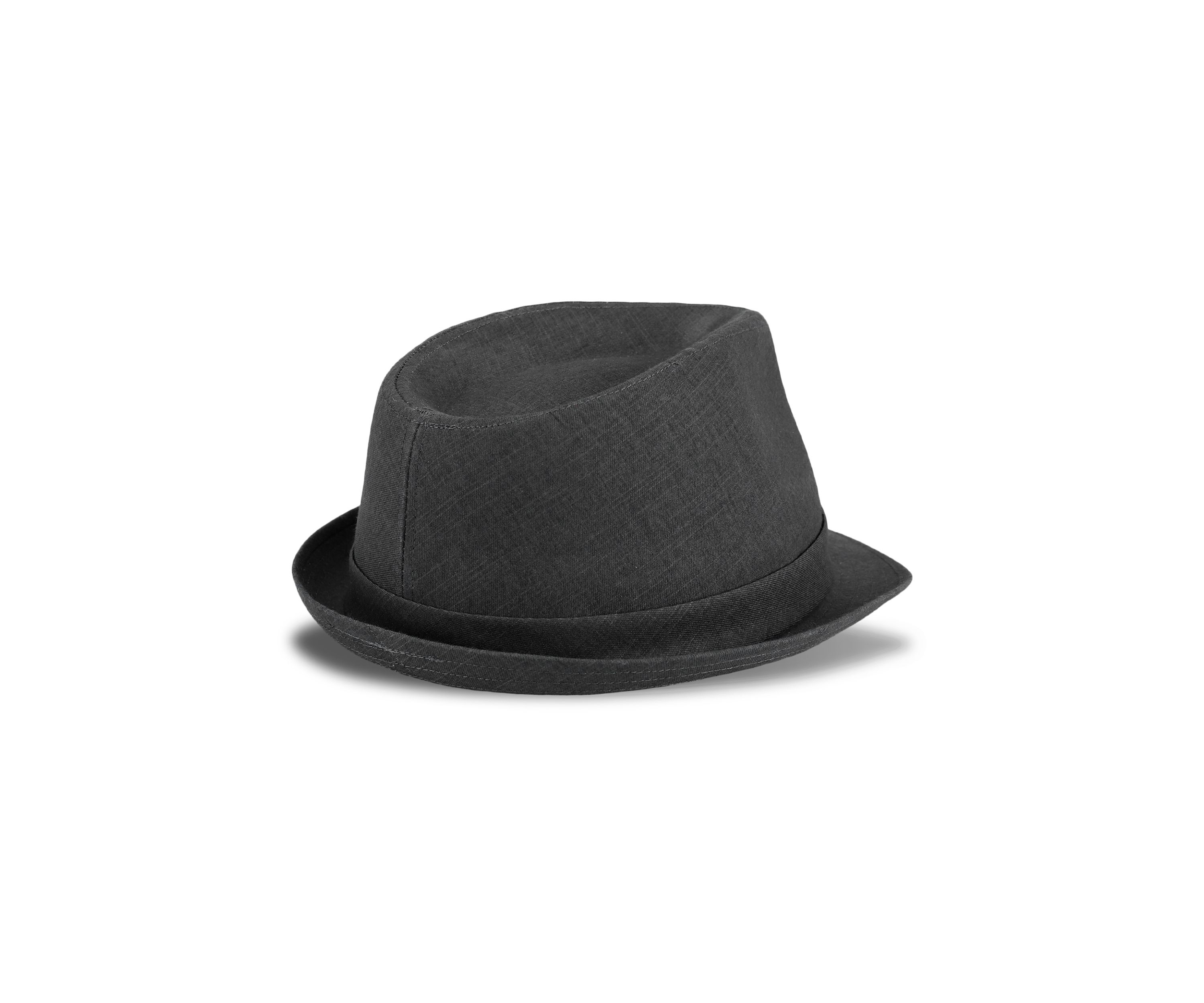 Linen Fedora Hat with Embroidered Logo