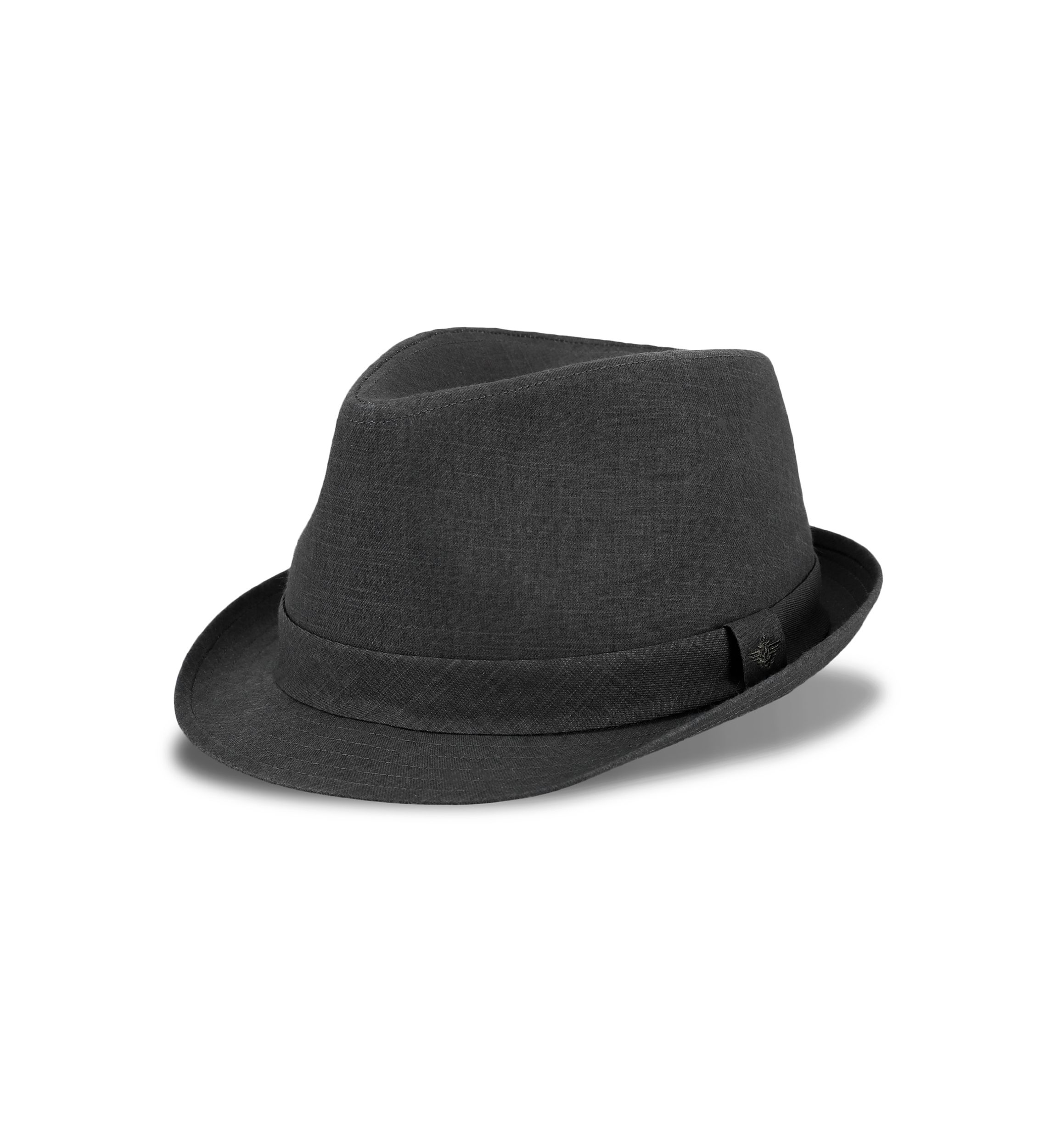Linen Fedora Hat with Embroidered Logo