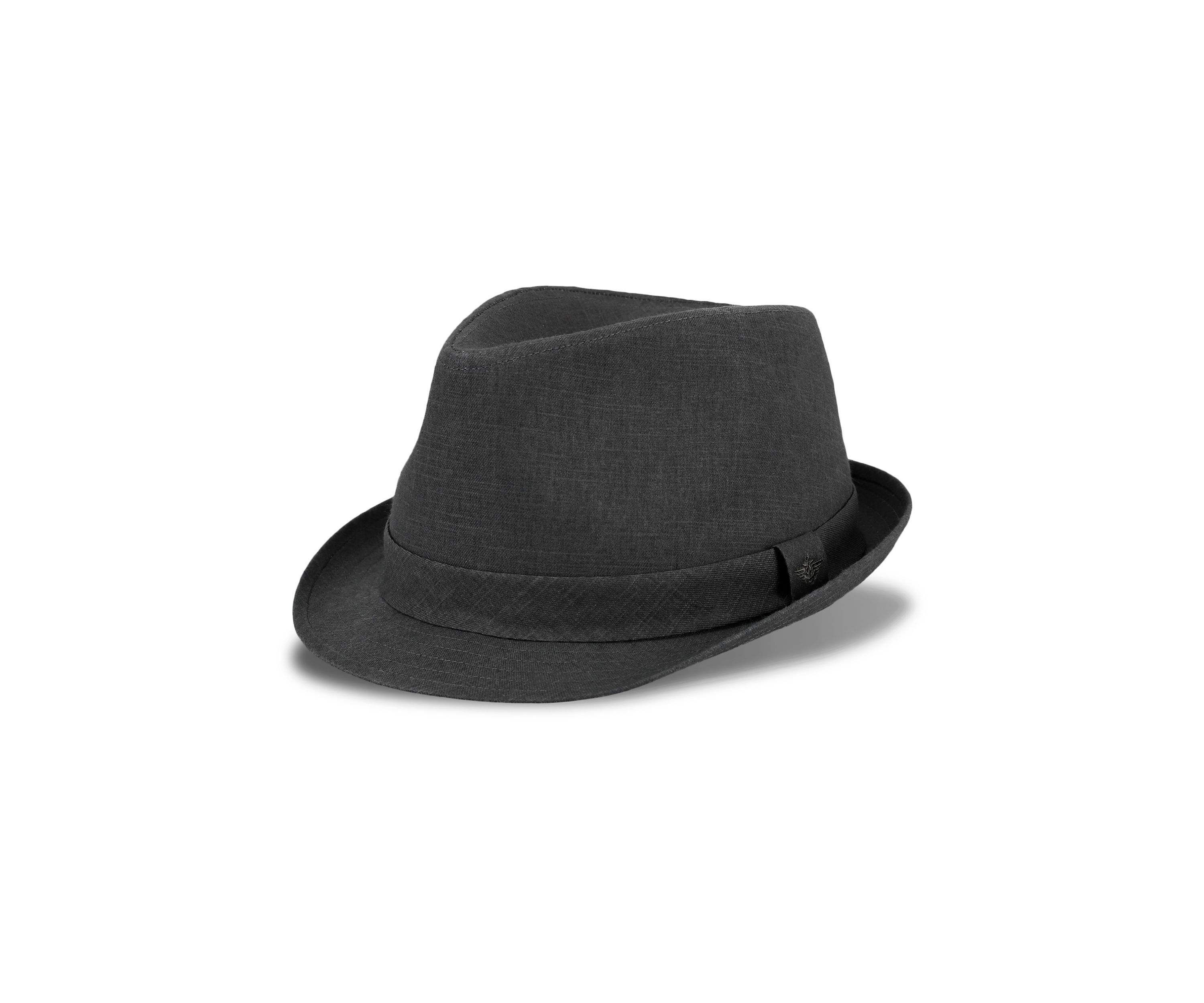 Linen Fedora Hat with Embroidered Logo