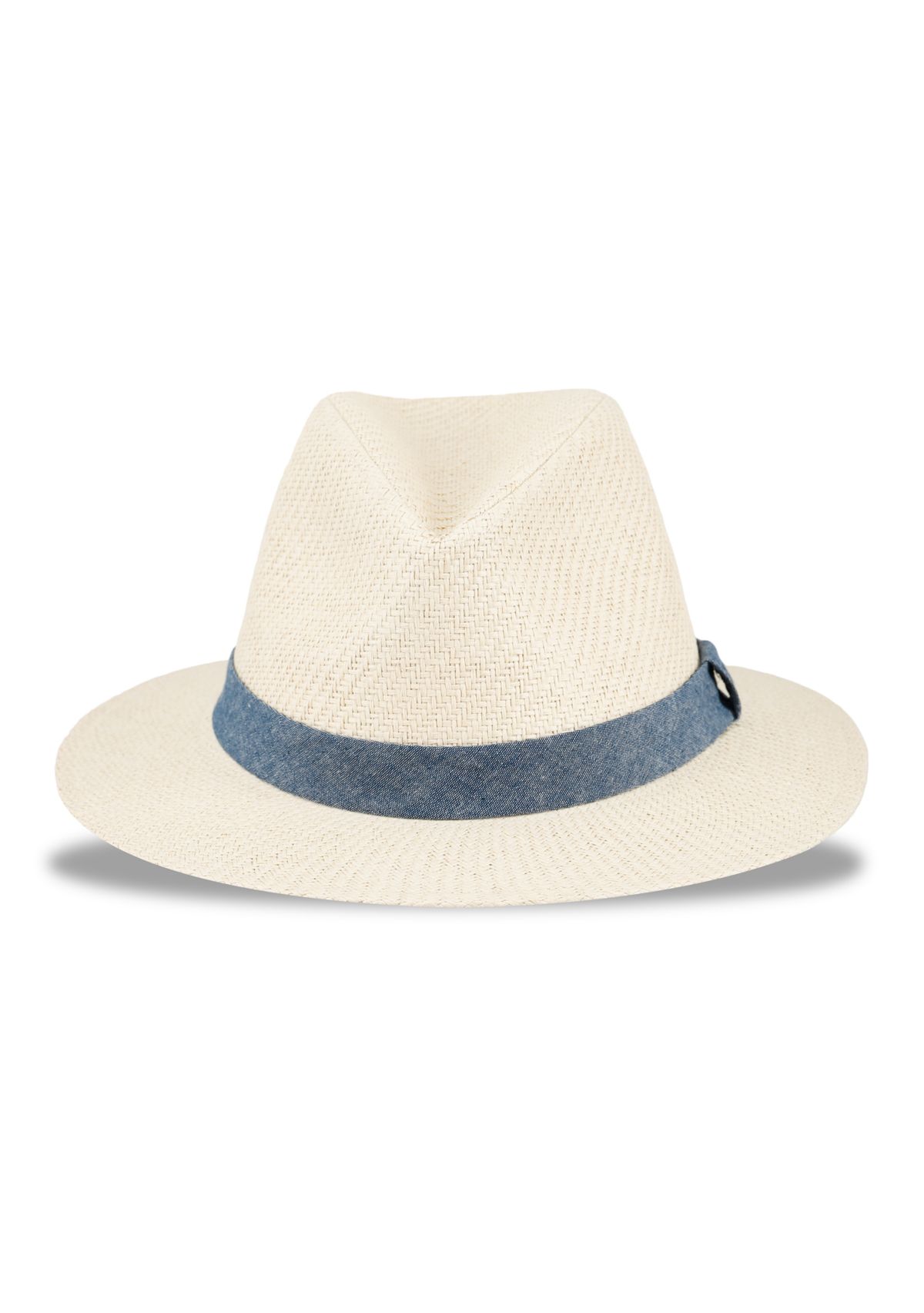 Panama Hat with Chambray Band