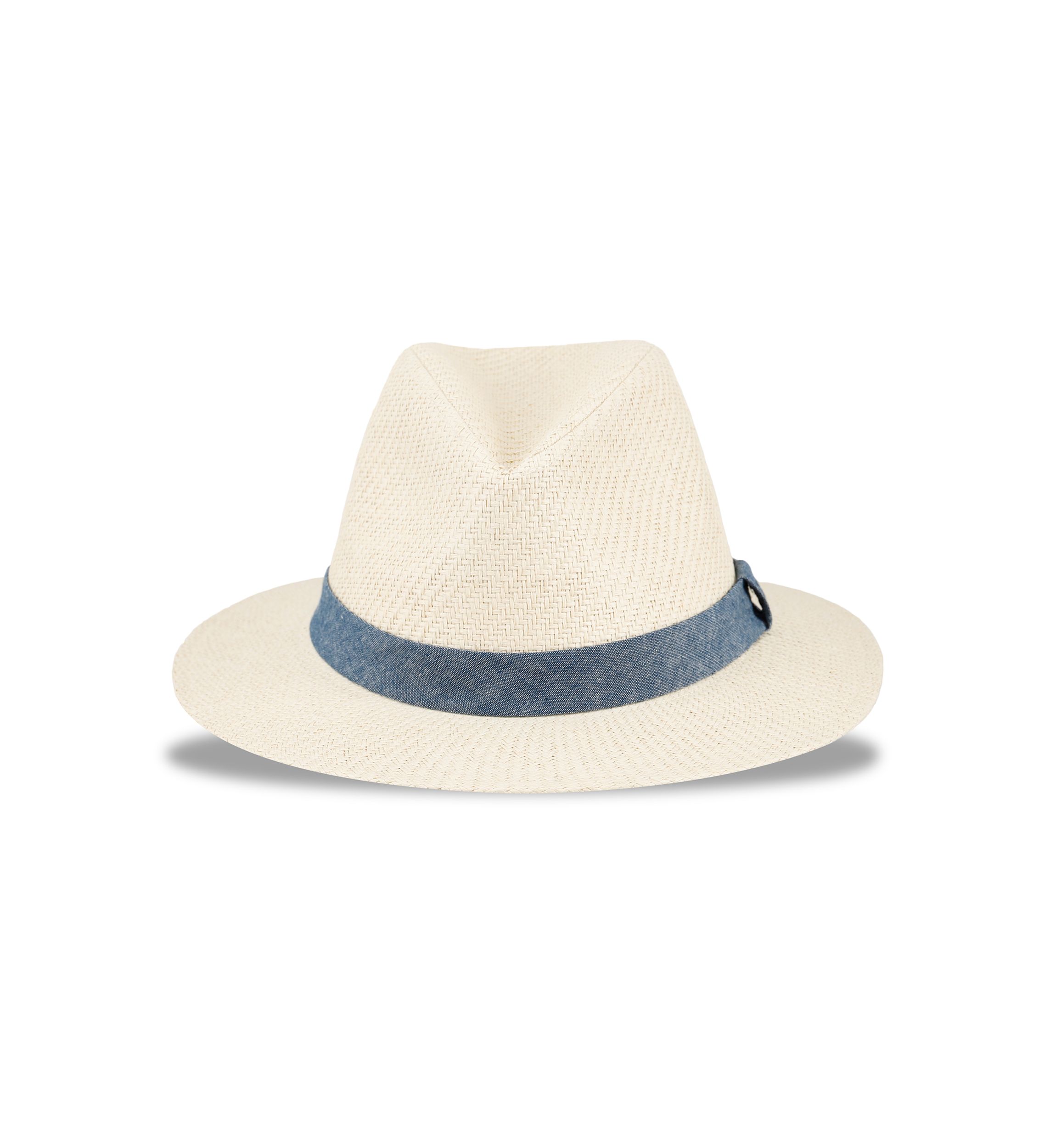 Panama Hat with Chambray Band