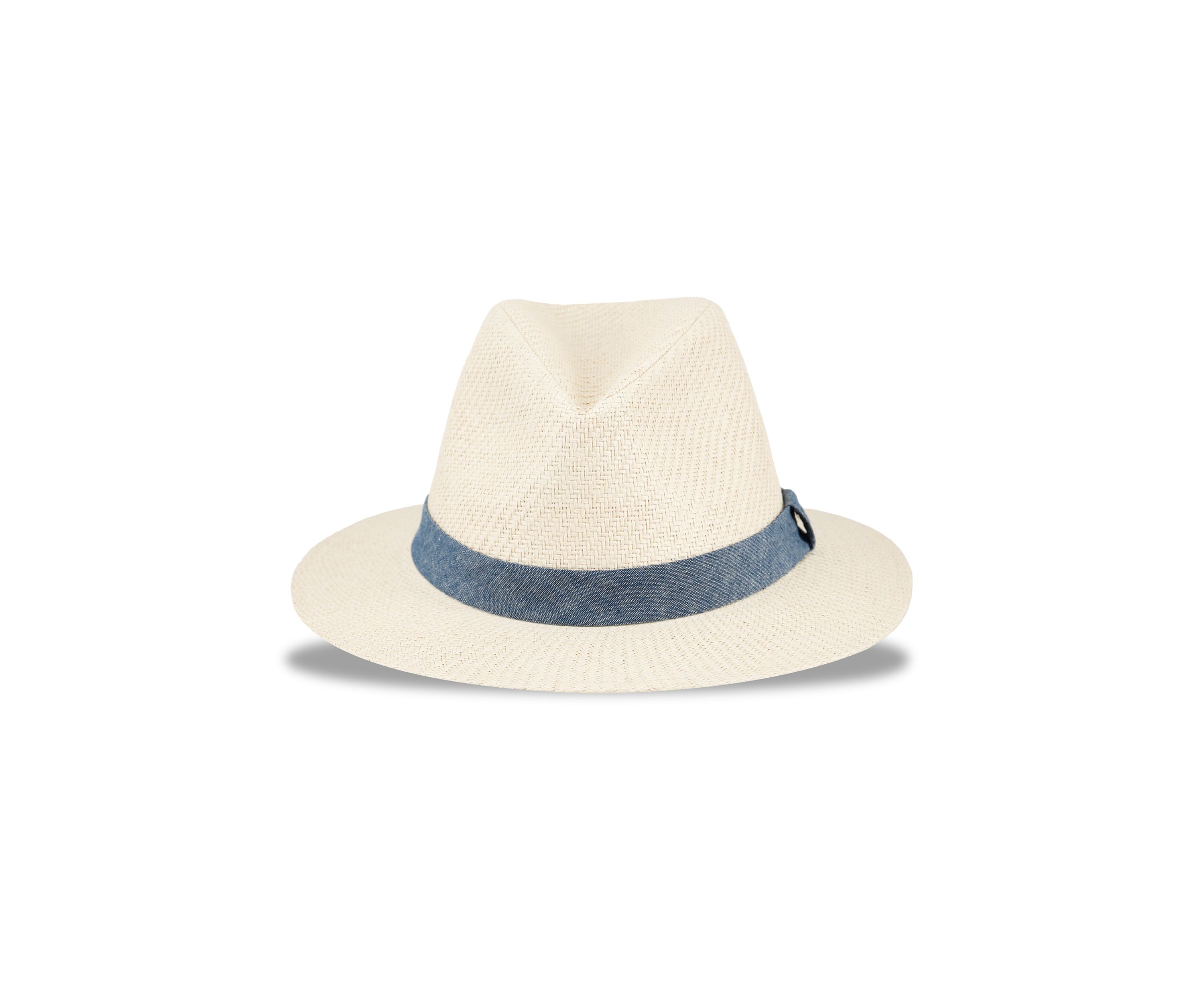 Panama Hat with Chambray Band