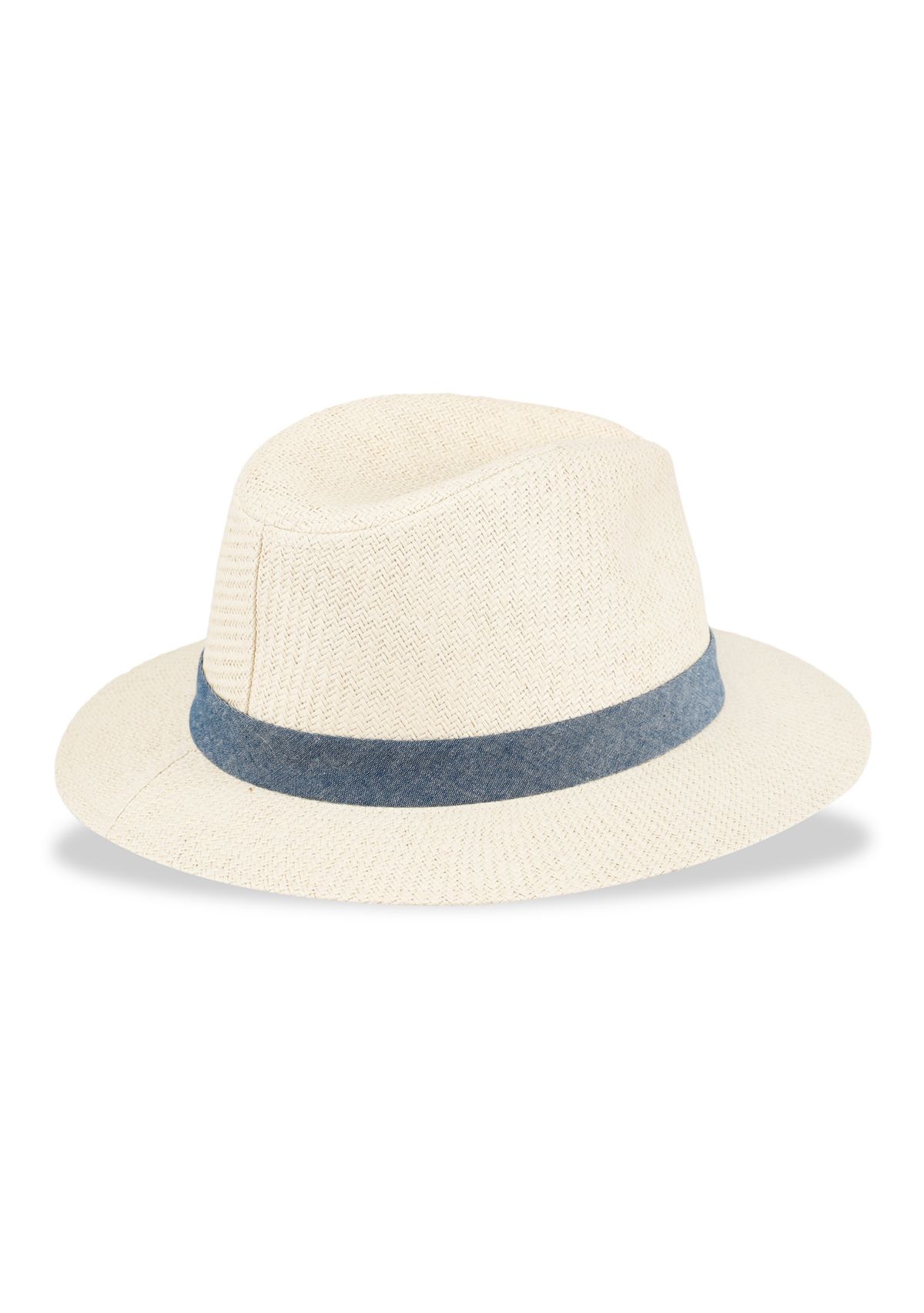 Panama Hat with Chambray Band