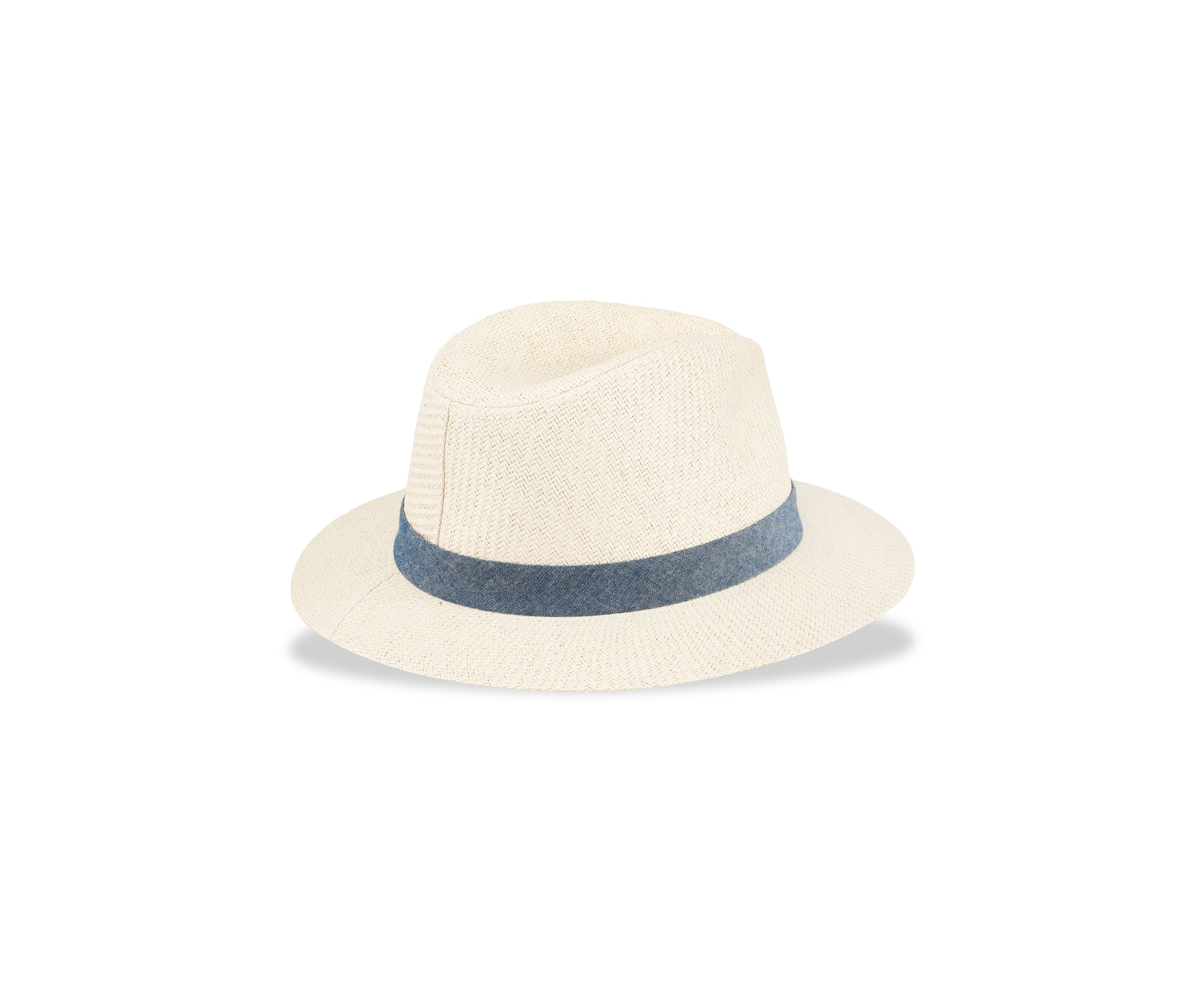 Panama Hat with Chambray Band