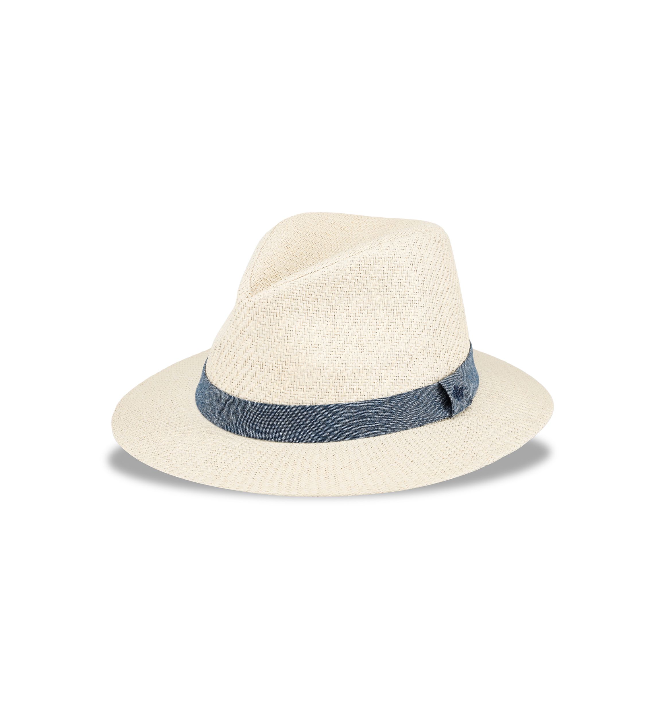 Panama Hat with Chambray Band