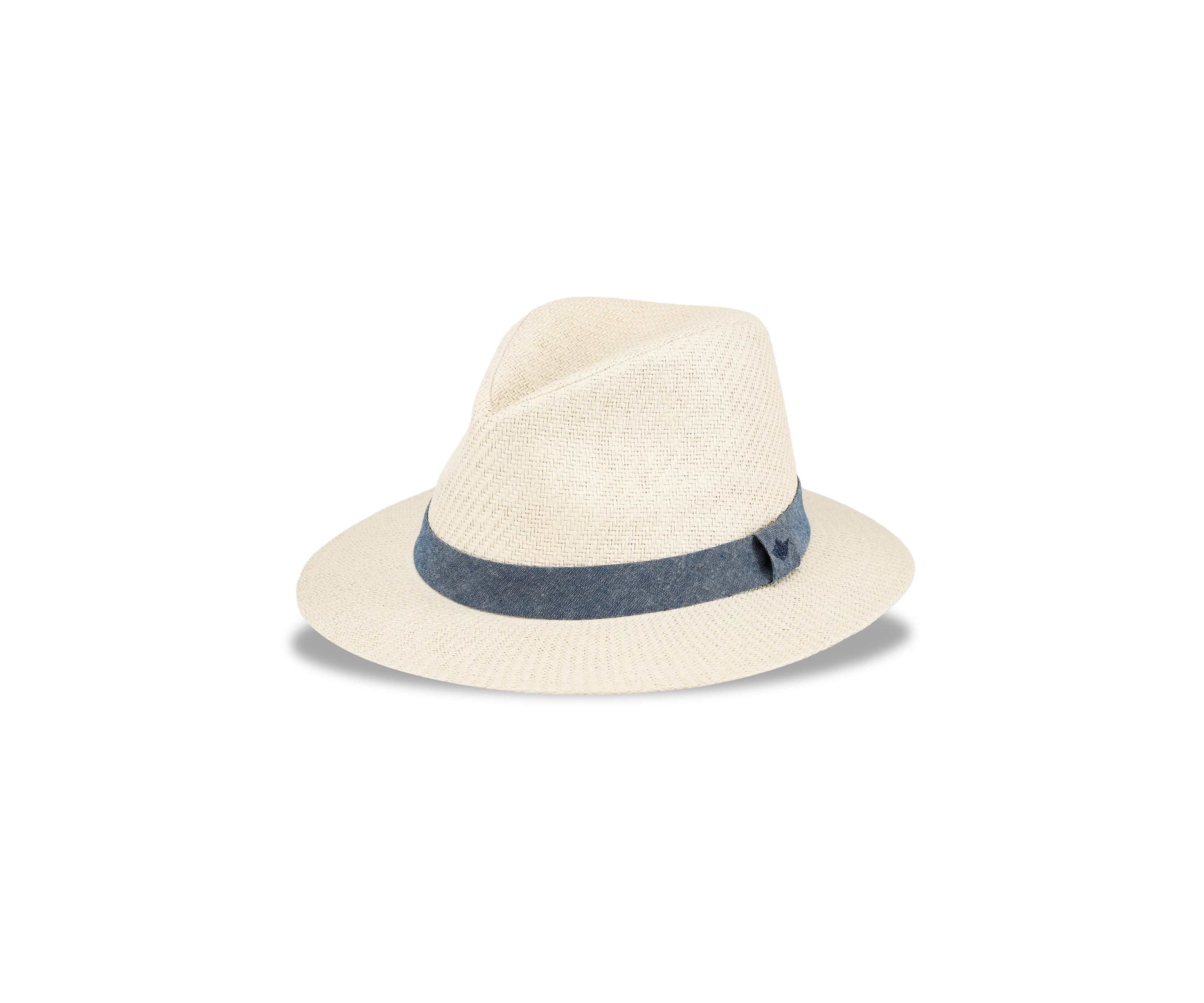 Panama Hat with Chambray Band