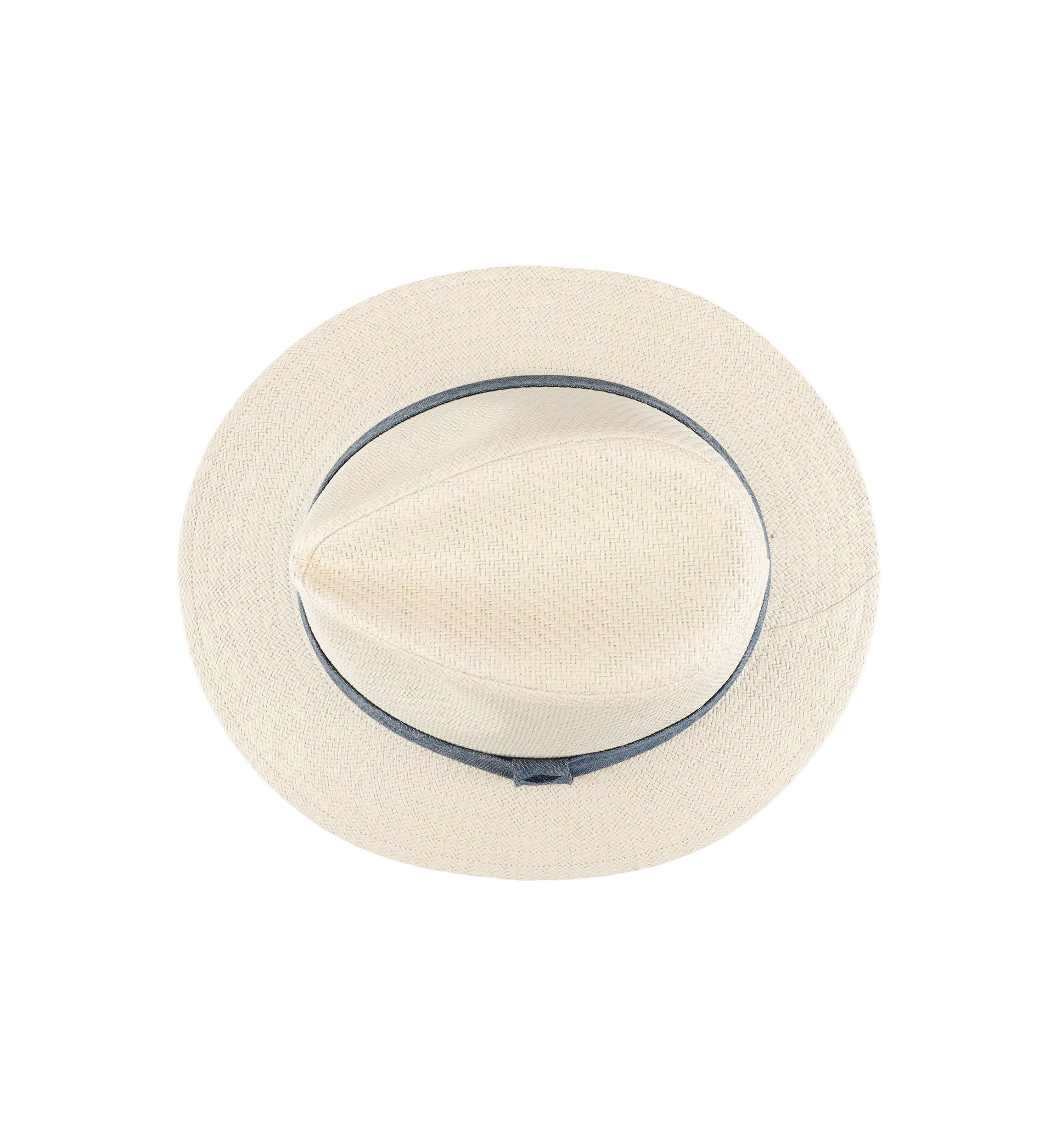 Panama Hat with Chambray Band