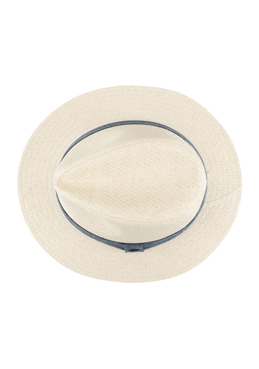 Panama Hat with Chambray Band
