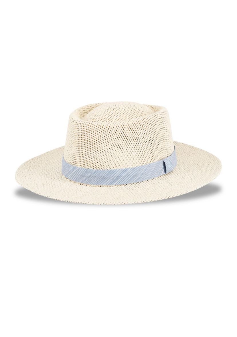 Mens Textured Band Gambler Hat