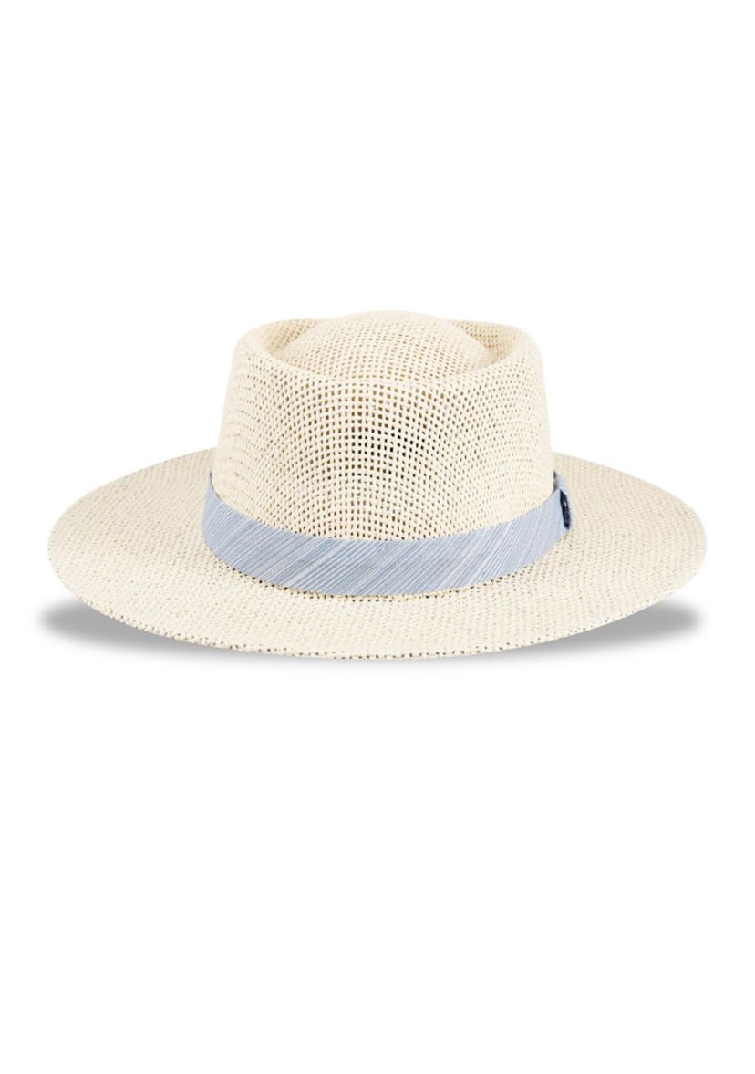 Mens Textured Band Gambler Hat