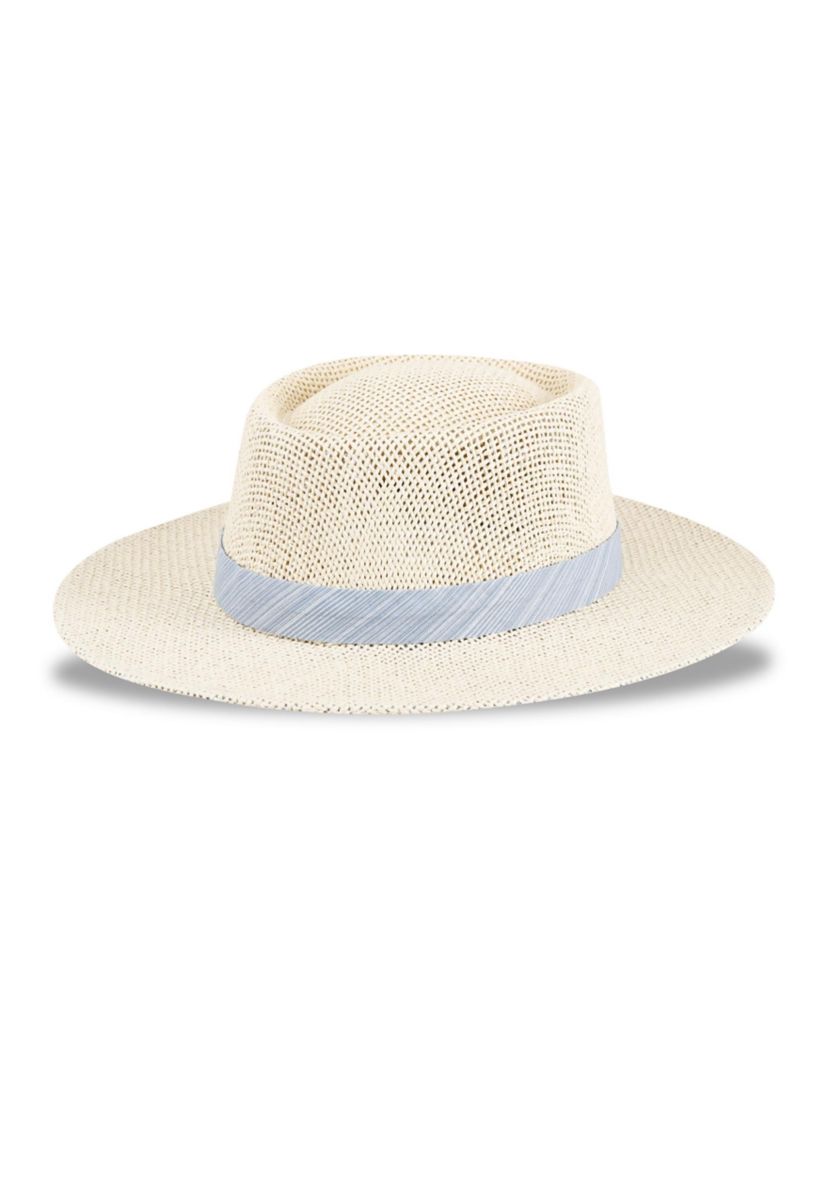 Mens Textured Band Gambler Hat