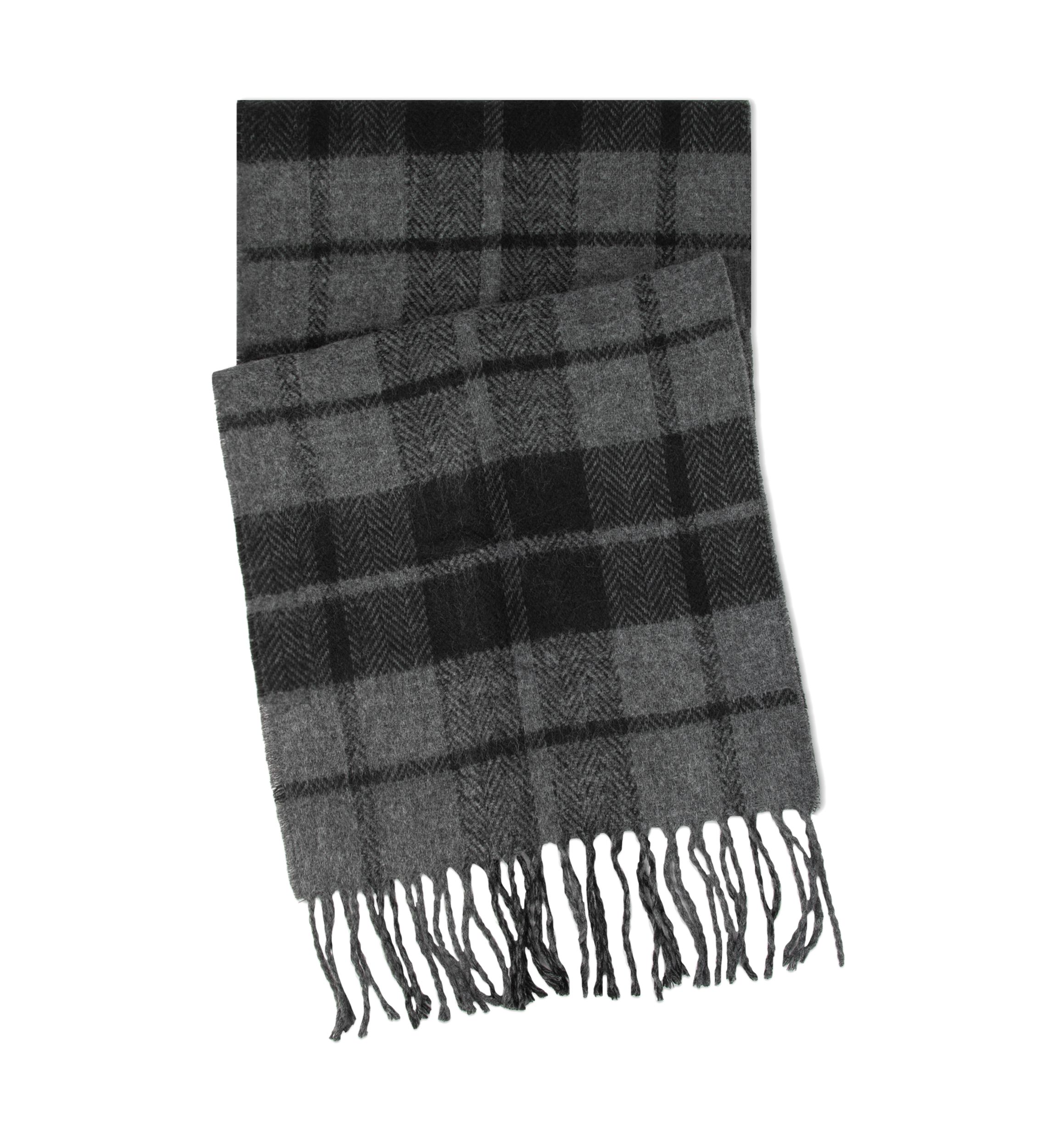 Mens Reversible Tonal Plaid Scarf