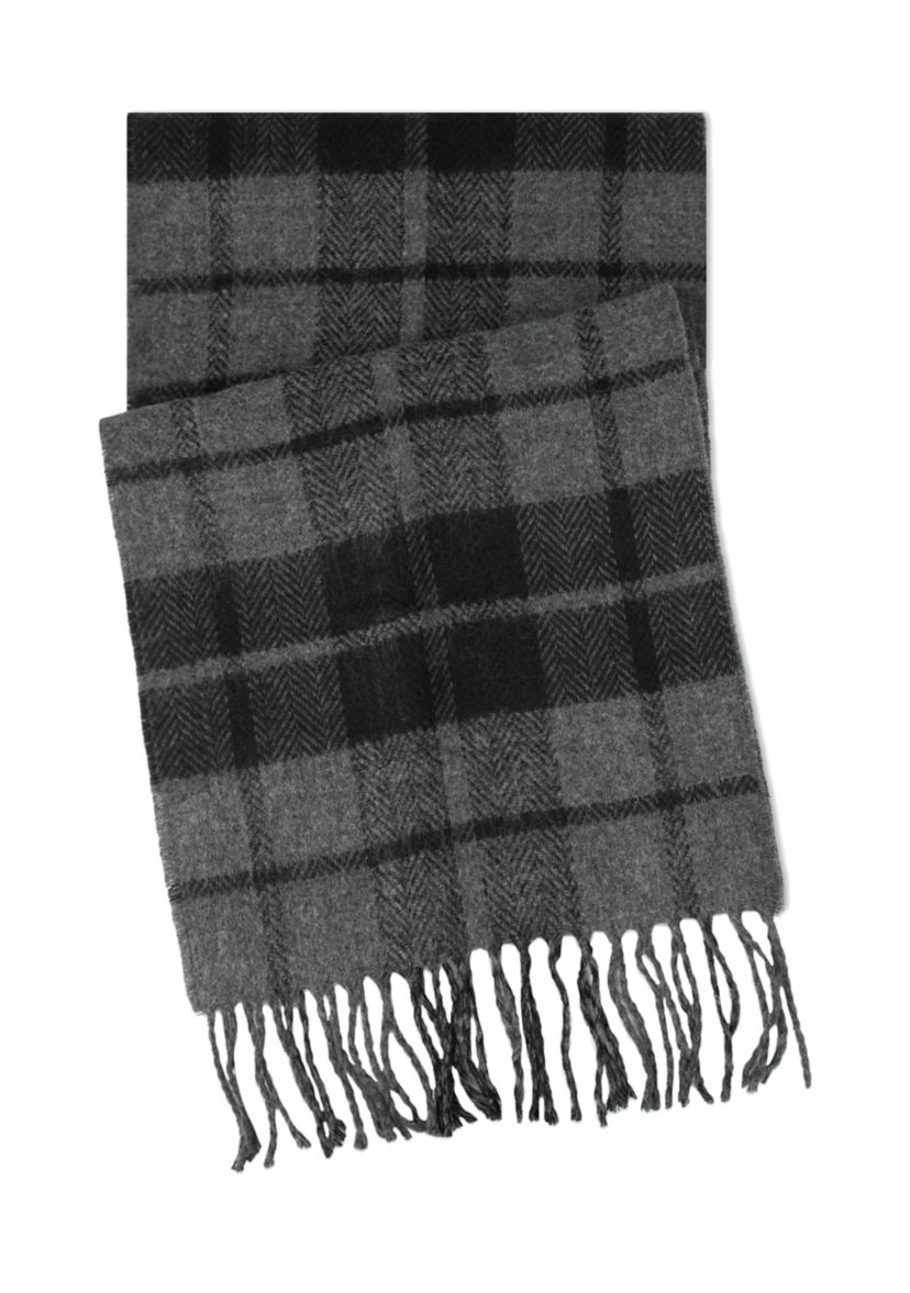 Mens Reversible Tonal Plaid Scarf