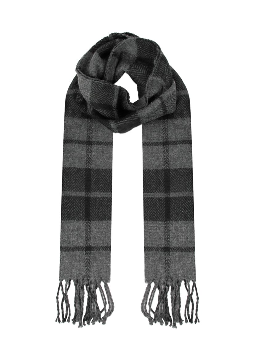 Mens Reversible Tonal Plaid Scarf