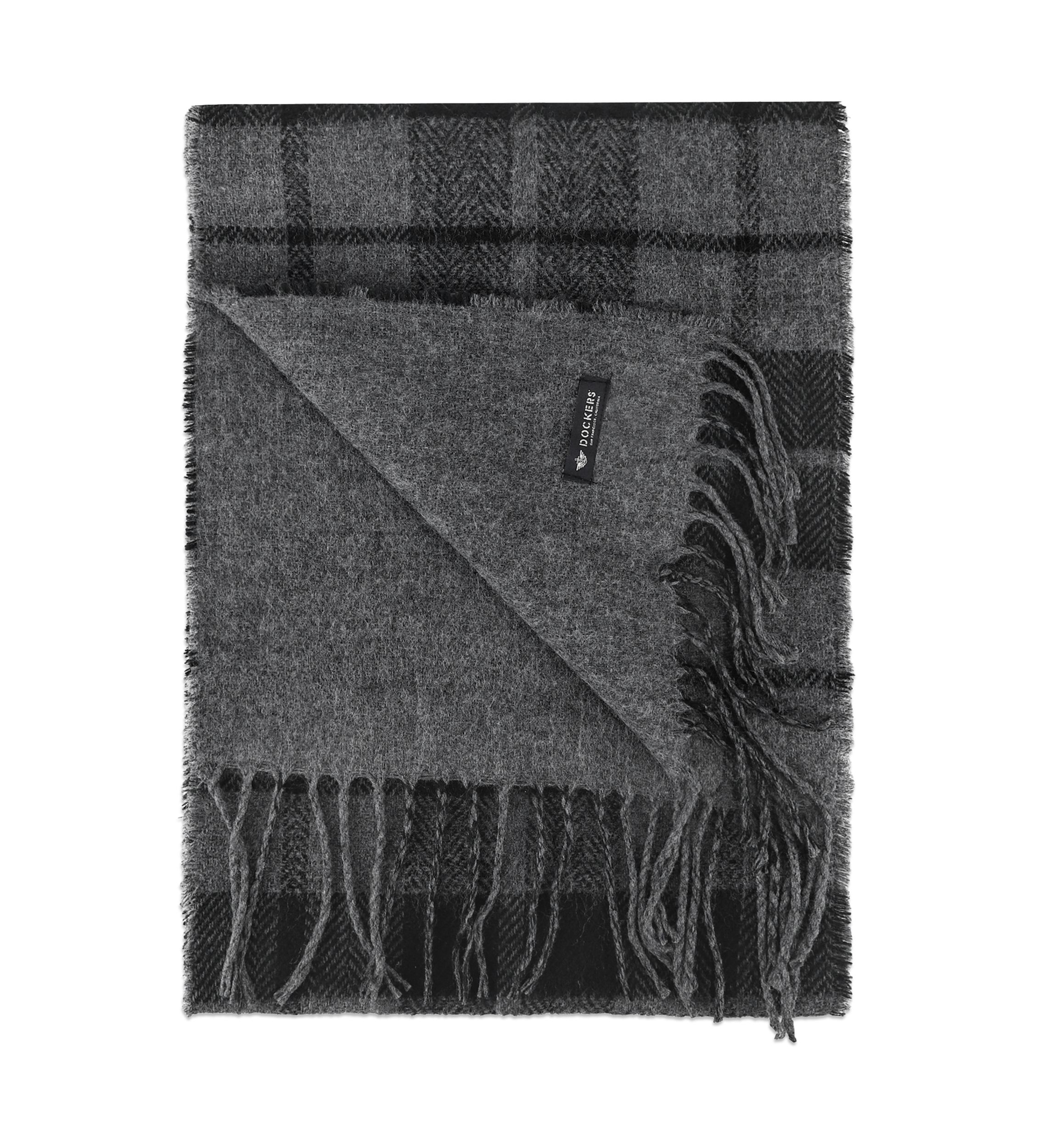 Mens Reversible Tonal Plaid Scarf