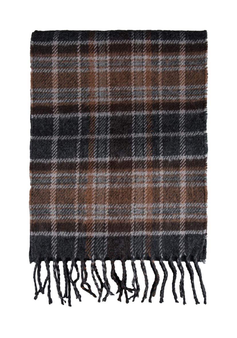 Reversible Plaid to Solid Scarf