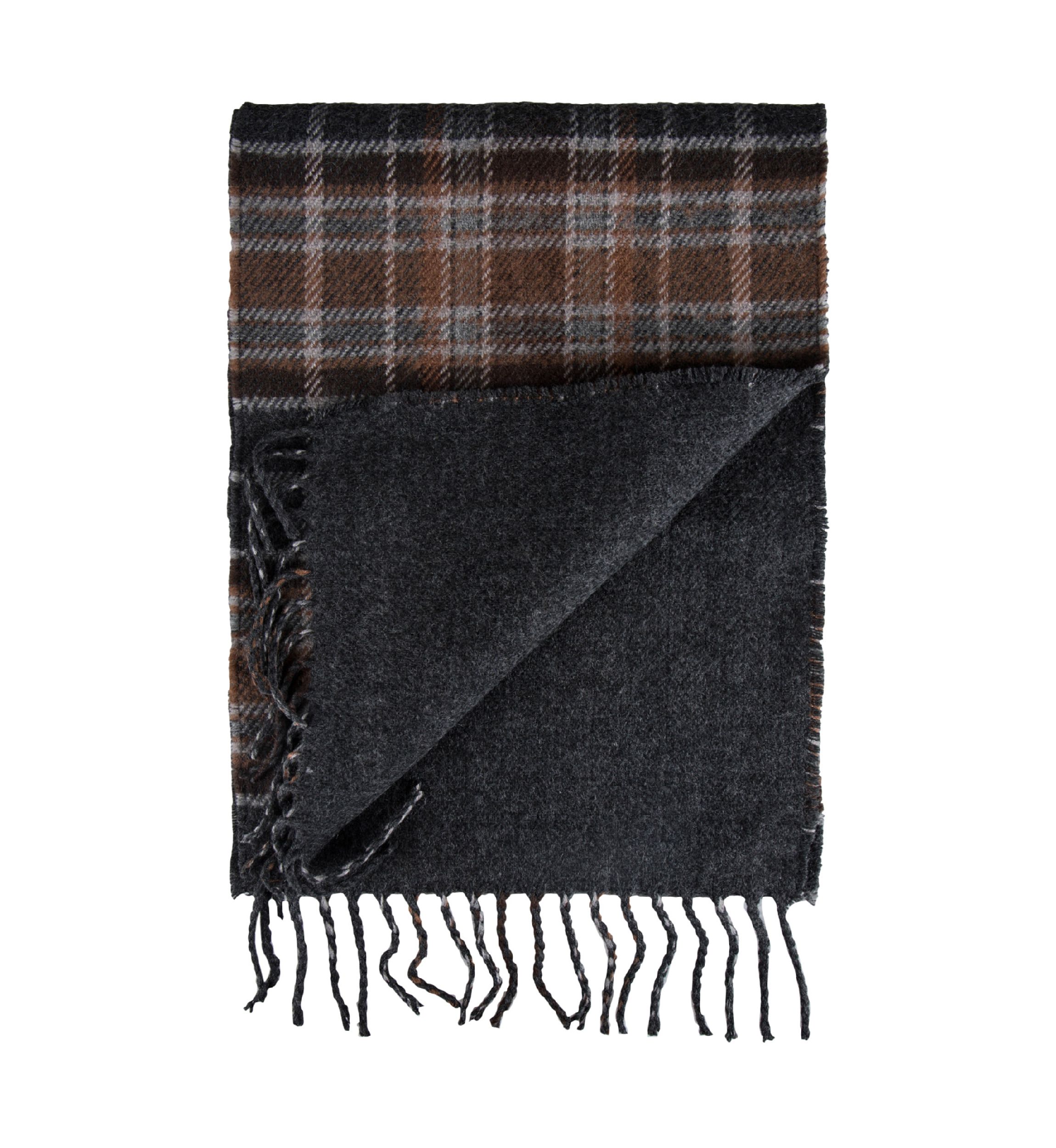 Reversible Plaid to Solid Scarf