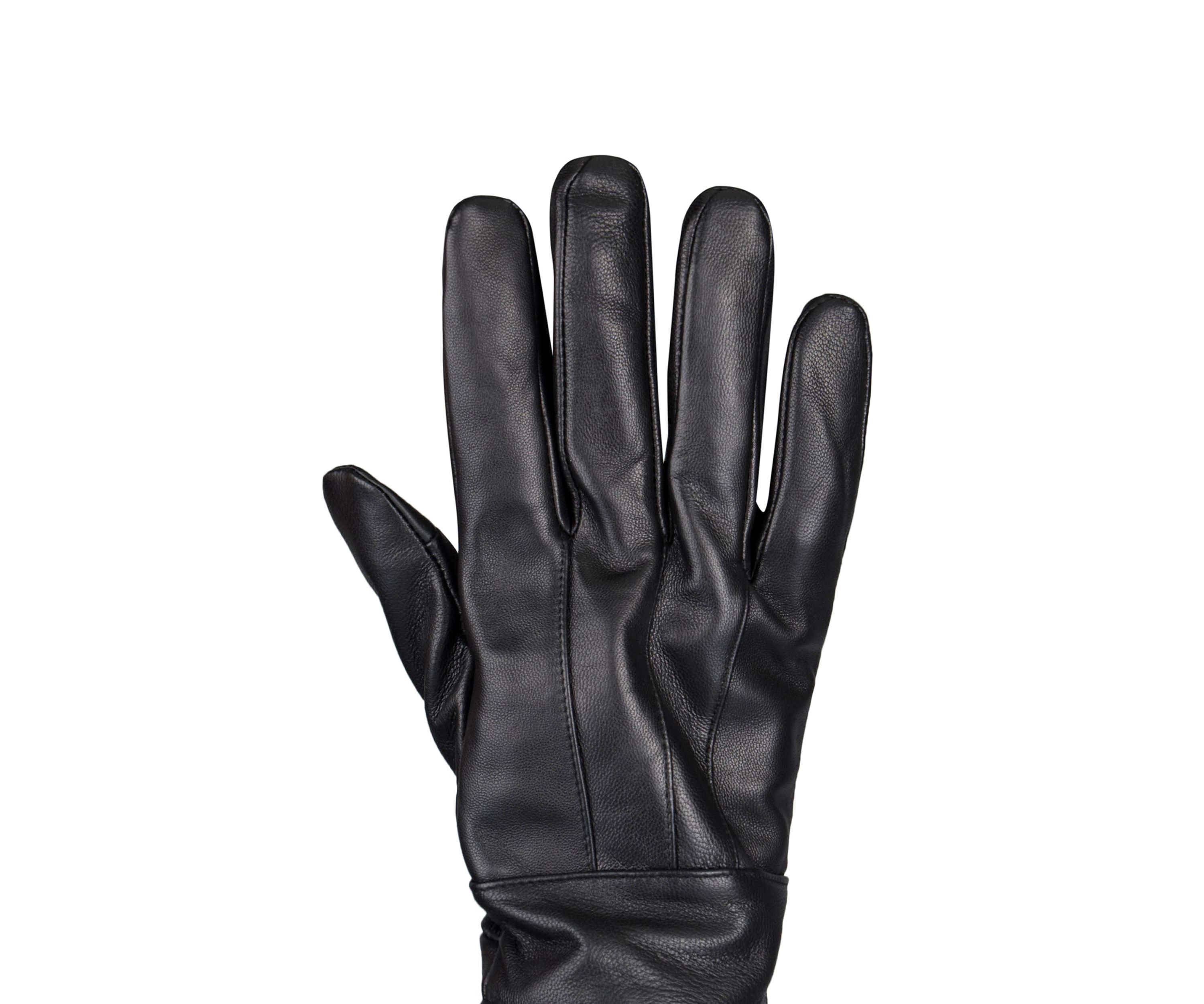 Leather Gloves with Knit Cuffs